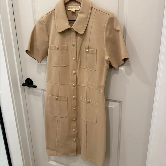 Michael Kors Beige Collared Dress - Picture 2 of 7